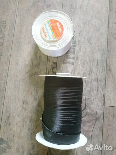 Косая бейка и атласная лента