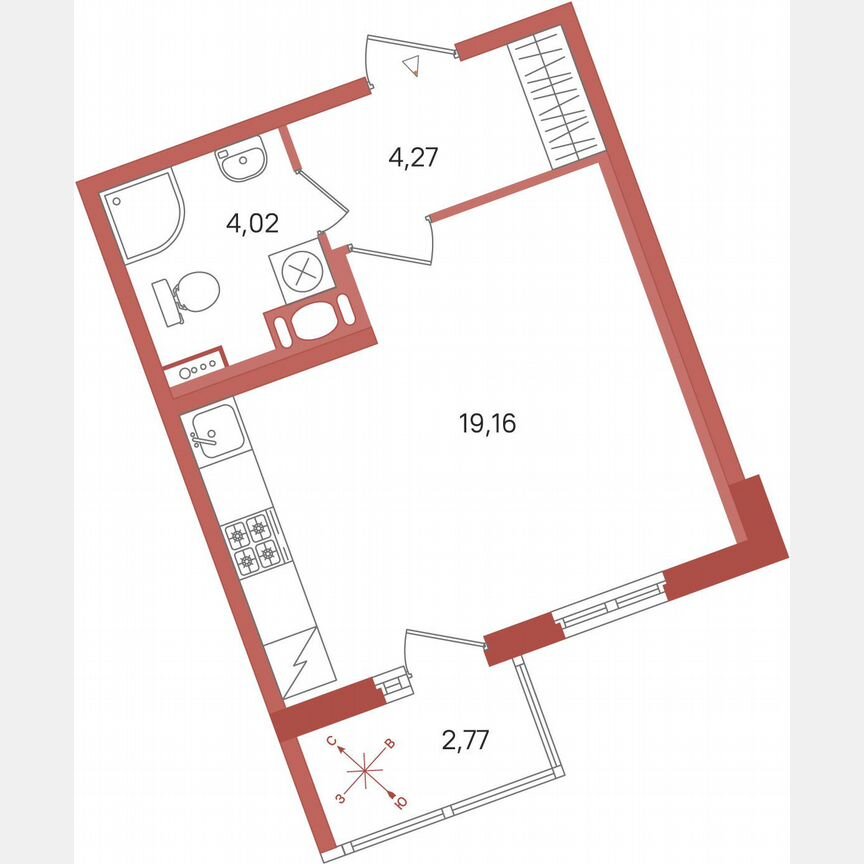 Квартира-студия, 28,8 м², 3/11 эт.