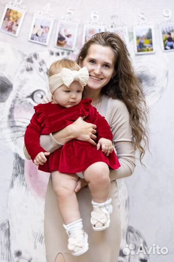 Платье детское красное