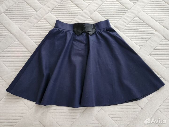Юбка колокольчик темно-синяя, 42 размер