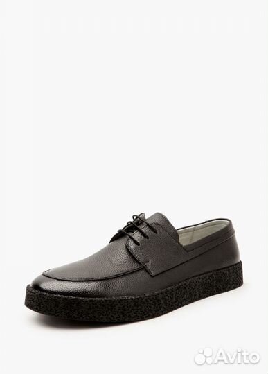 Черные кожаные мужские полуботинки