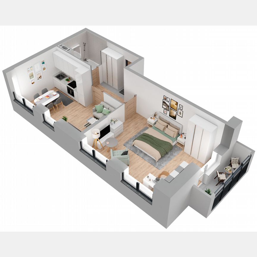 1-к. квартира, 52 м², 22/23 эт.