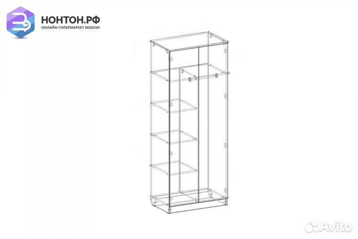 Шкаф двухстворчатый дуб беленый / венге
