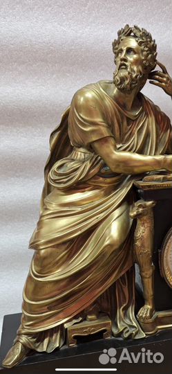 Часы 19 век бронзовая скульптура Гомер