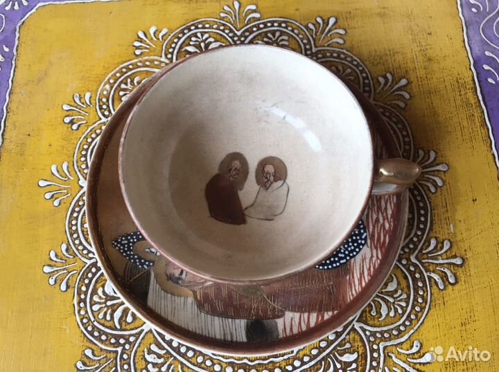 Комплект кружка с блюдцем. Сацума. Япония