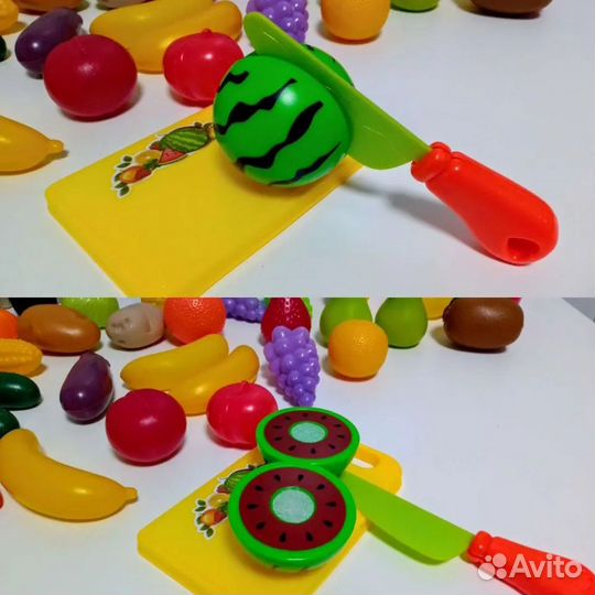 Кухня и Супермаркет. Касса Тележка Продукты Посуда