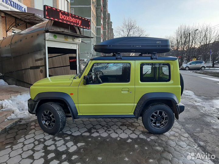 Автобокс на крышу Магнум 390, черный карбон, 185см