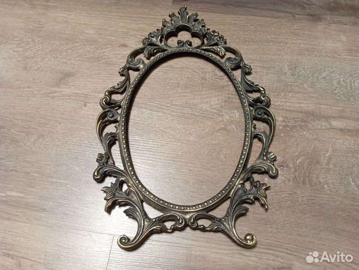 Винтажная бронзовая рамка для фото или зеркала