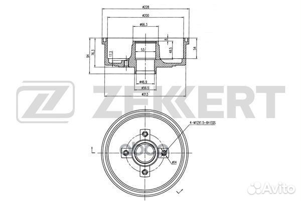 Барабан тормозной задний Opel Corsa C 00- Tigr