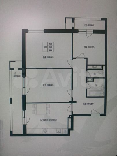 3-к. квартира, 84,4 м², 16/18 эт.