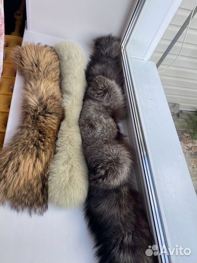 Меховой воротник песец, лисица, чернобурка