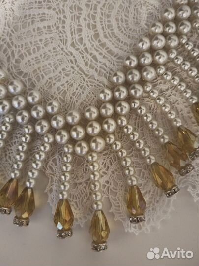 Колье искусственный жемчуг стекло