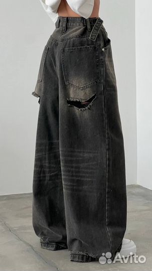 Джинсы Baggy с разрезами