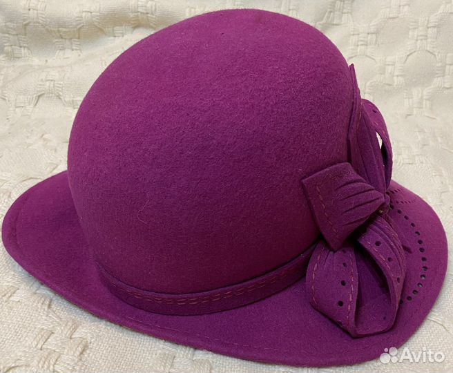 Шляпа женская, фетр, цвет фуксия