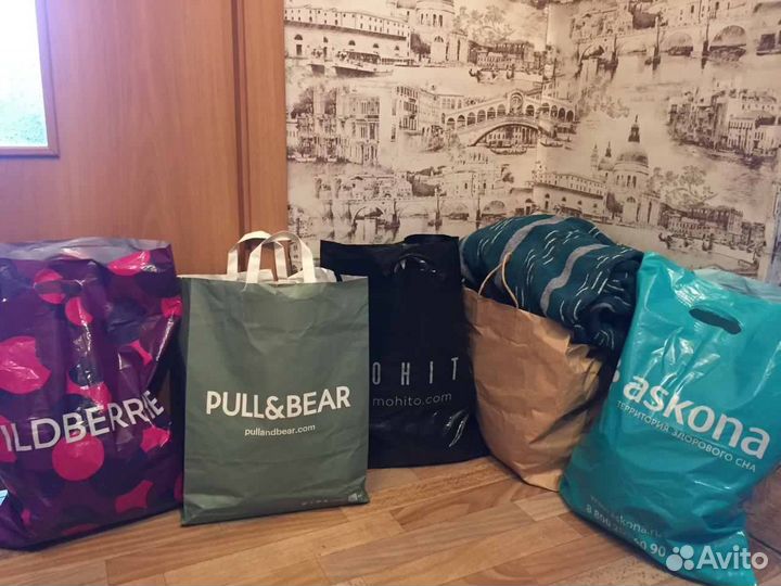 Женские вещи пакетами S-M 44 + пакет мужской обуви