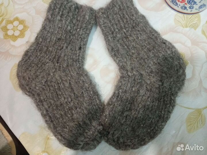 Носки новые 17-20см шерсть-пух самовязаные