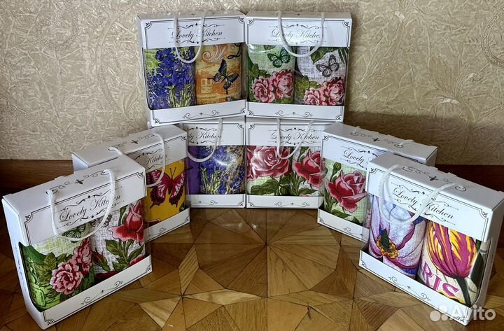 Вафельные полотенца кухонный подарочный набор