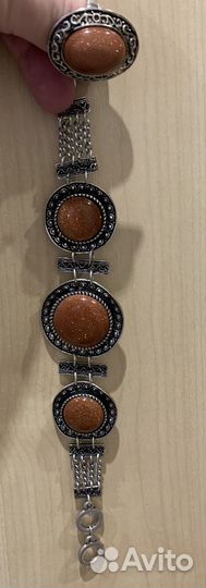 Новые браслет кольца с авантюрином