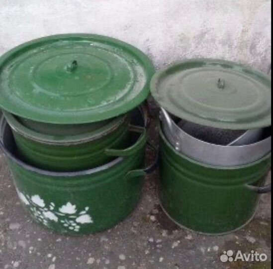 Эмалированные и алюминиевые кастрюли