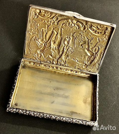 Портсигар серебро антик 1890 год Германия