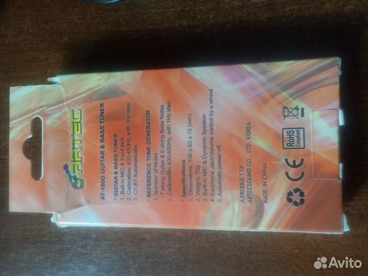 Тюнер для гитары Artec AT-100G