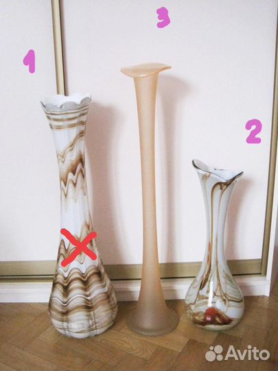 Вазы напольные, художественное стекло