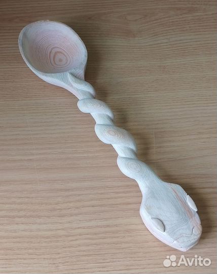 Деревянная ложка - удав (своя резьба по дереву)