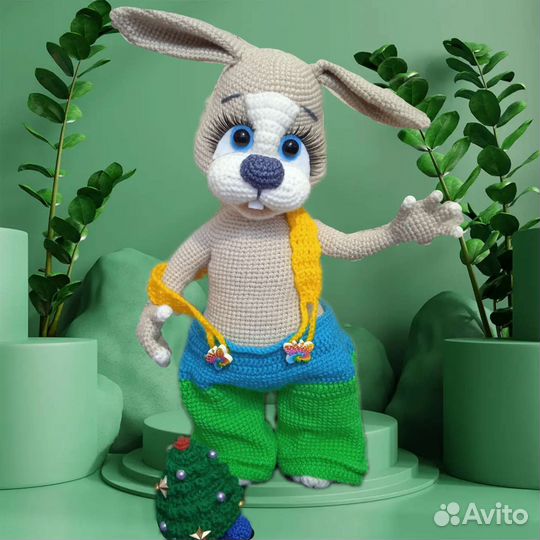 Вязаные игрушки ручной работы/ Заяц/ Кролик
