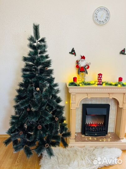 Искусственная «Сосна с инеем и шишками» 150см