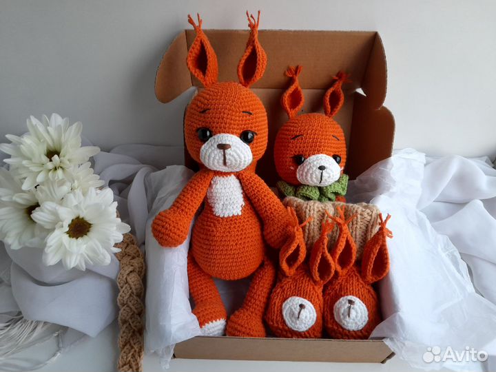 Мягкая игрушка ручной работы белочка набор