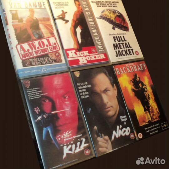 VHS. Брюс Ли, Ван Дамм, Шварц и др.короли Боевиков