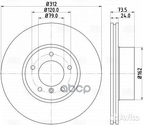 DF 261008 диск тормозной передний d312 BMW 1