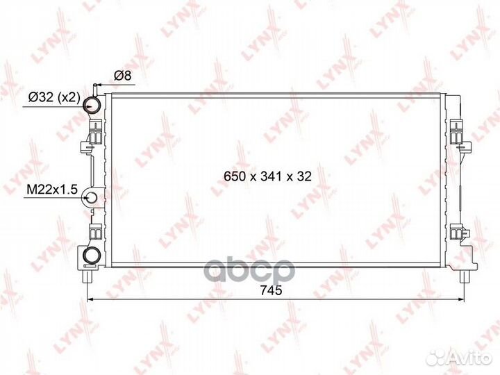 Радиатор охлаждения двигателя RM1114 lynxauto