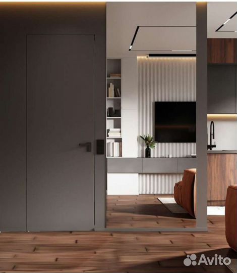 Зеркало Круглое в чёрной раме с подсветкой