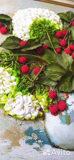 Букет цветов, картина лентами