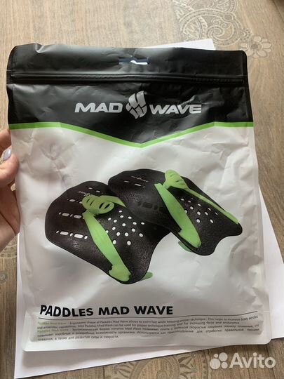 Лопатки для плавания mad wave, размер L