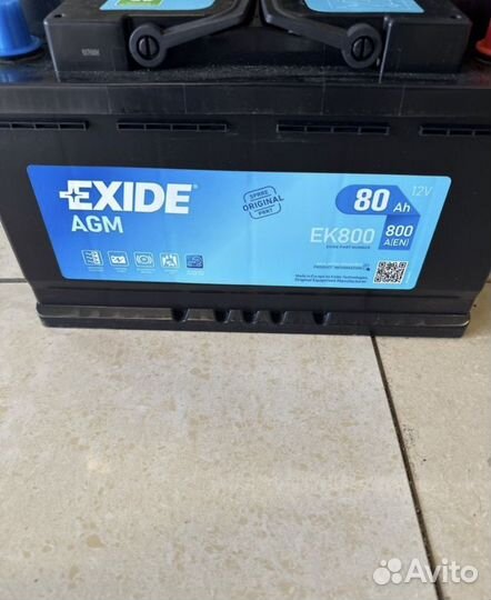 Акумулятор exide AGM EK800