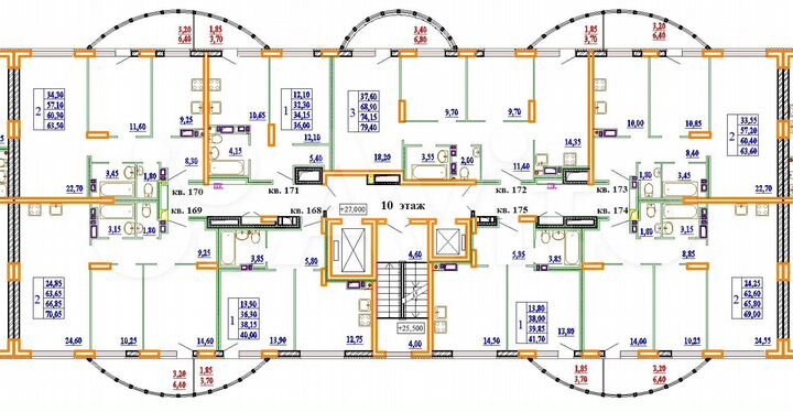 3-к. квартира, 79,4 м², 10/14 эт.