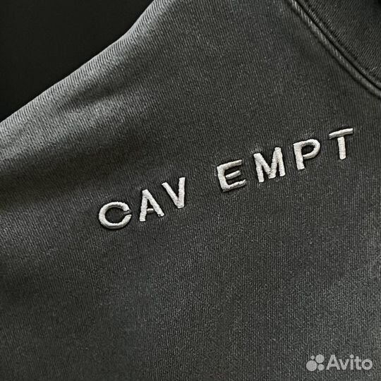 Худи cavempt оверсайз серое 100% хлопок