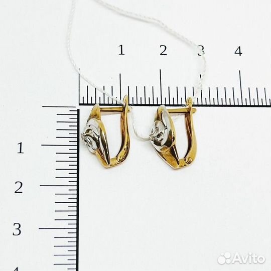 Серьги с природным камнем Золото