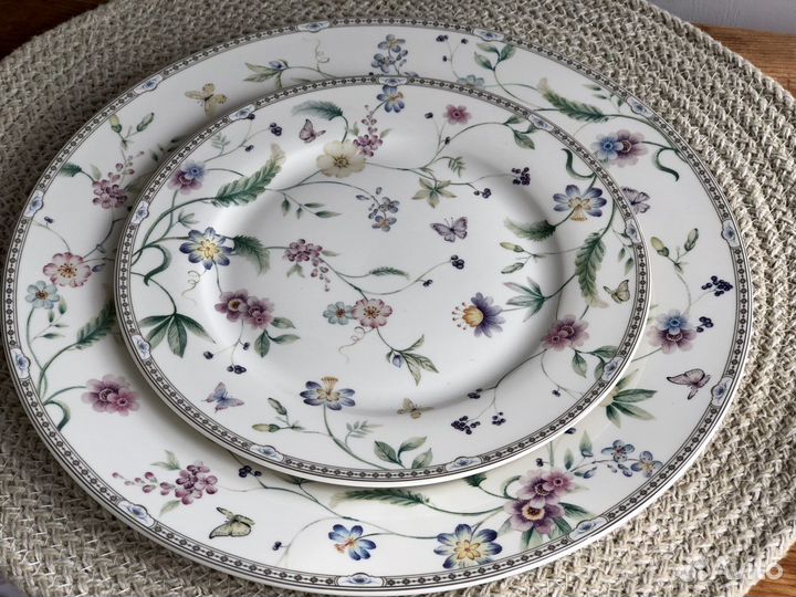 Набор посуды сервиз из фарфора цветы 6 персон