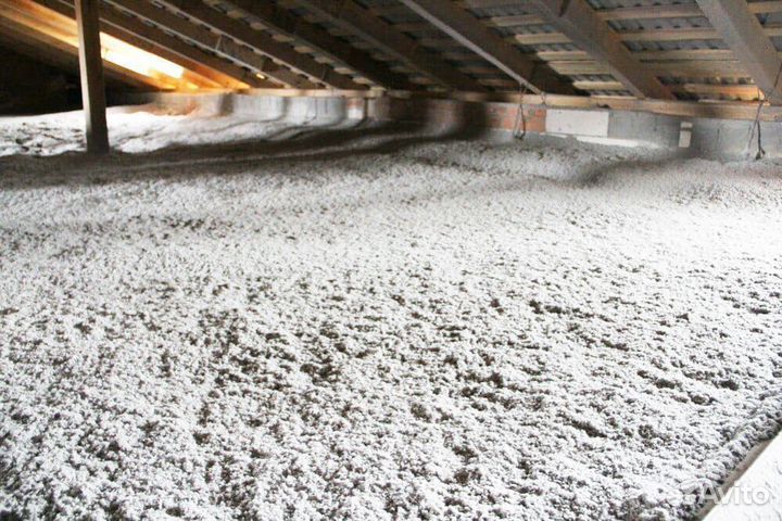 Утепление эковатой