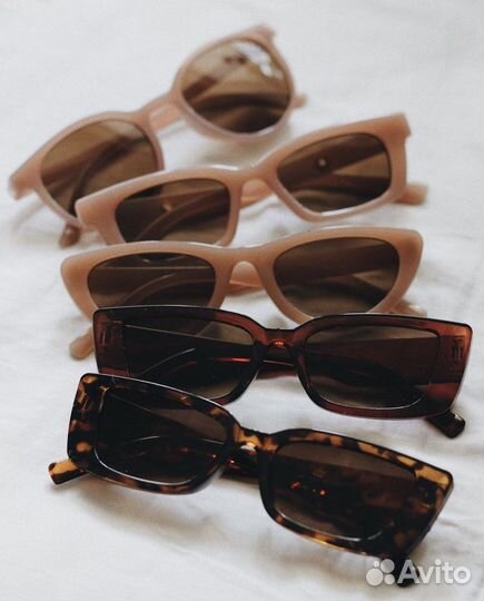 Очки нюдовые коричневые mango zara hm