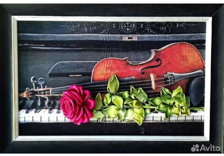 Картины вышитые лентами