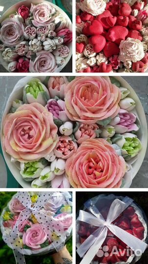 Зефир, съедобные цветы, Зефирные тюльпаны