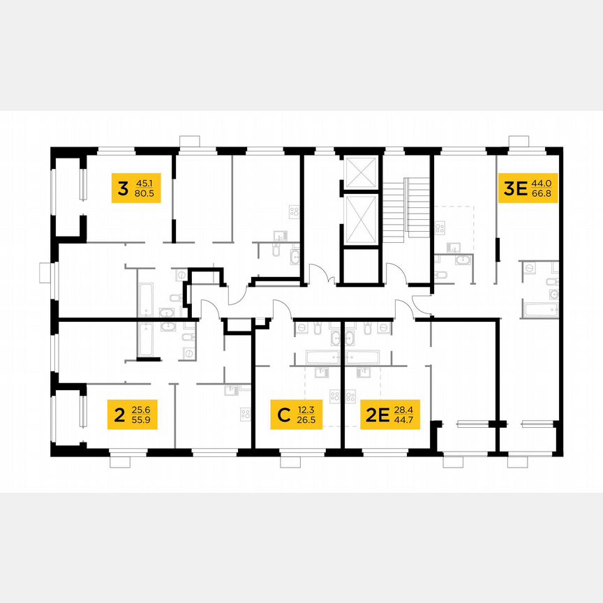 3-к. квартира, 80,5 м², 2/15 эт.
