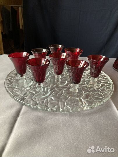 Рюмка лафитник рубиновое стекло гхз