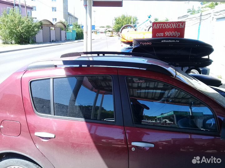 Рейлинги на крышу Рено Сандеро 2010-2014, черные