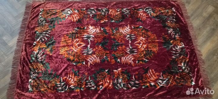 Ковёр, покрывало скатерть рябина плюшевая. плюш СС