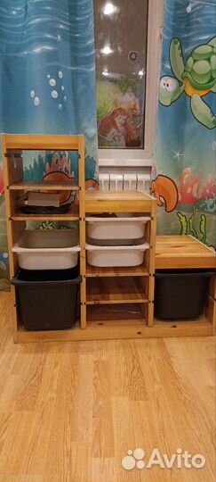Стеллаж для игрушек IKEA труфаст бу с контейнерами